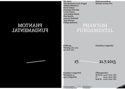 Affiche de l'exposition "Phantom Fundamental" au Kunstmuseum de Langenthal en 2013.