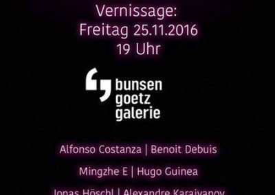 Affiche de l'exposition "cocktail" d'amore" à la galerie Bunsen Goetz à Nürnberg en 2016.